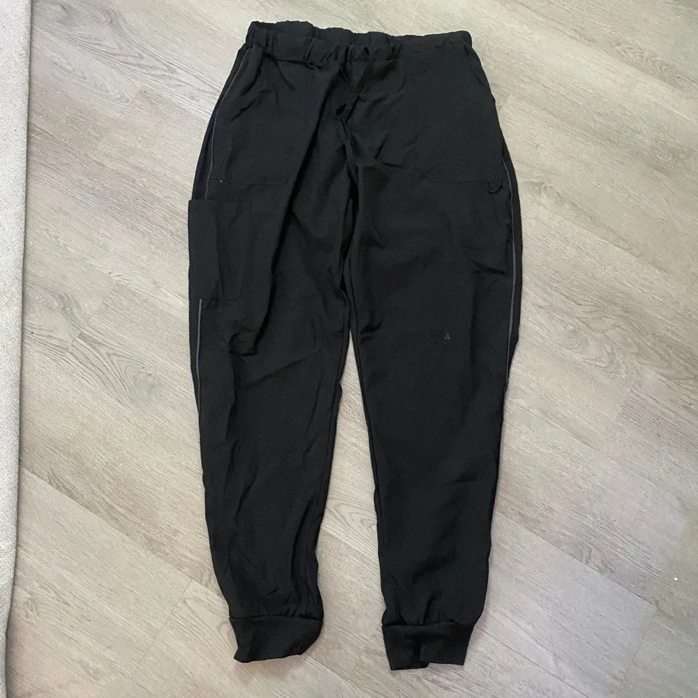 Jogger Pants Mens XL Black Techwear Utility Lightweight Reflective